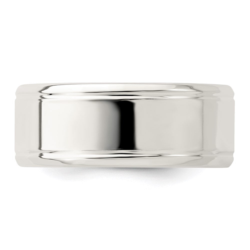 Sterling Silver 6mm Polished Flat Beveled Edge Fancy Band Size 13