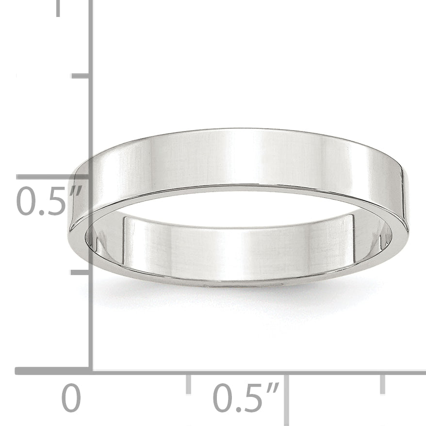 Sterling Silver 4mm Lightweight Flat Size 6.5 Band