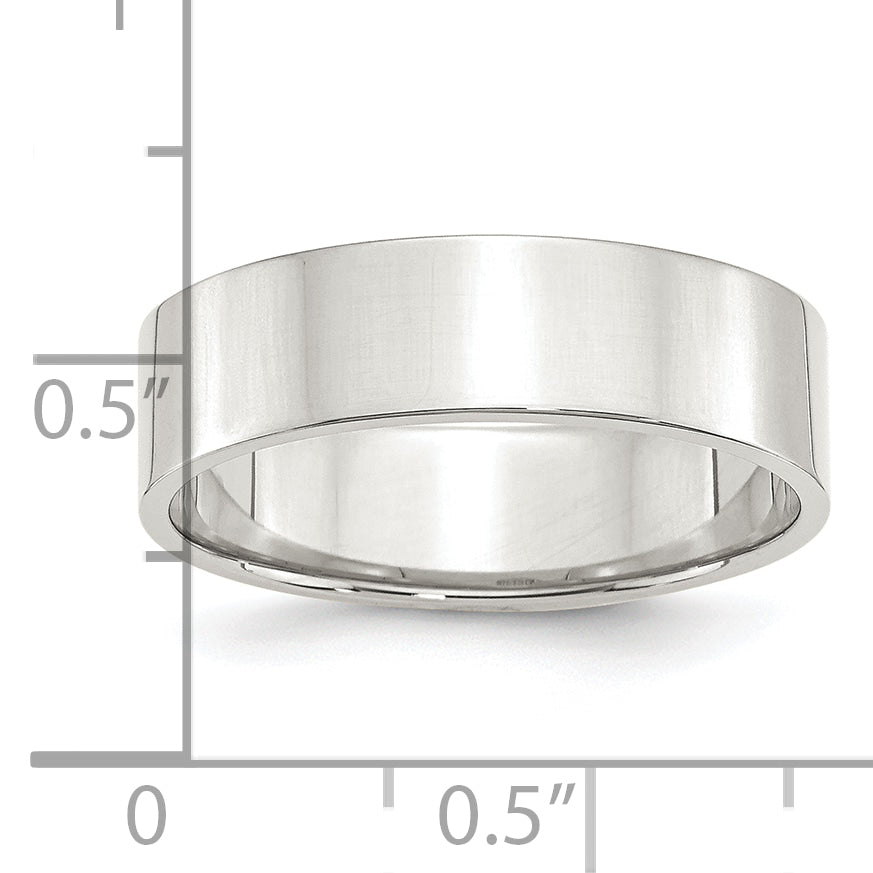 Sterling Silver 6mm Lightweight Flat Size 6.5 Band