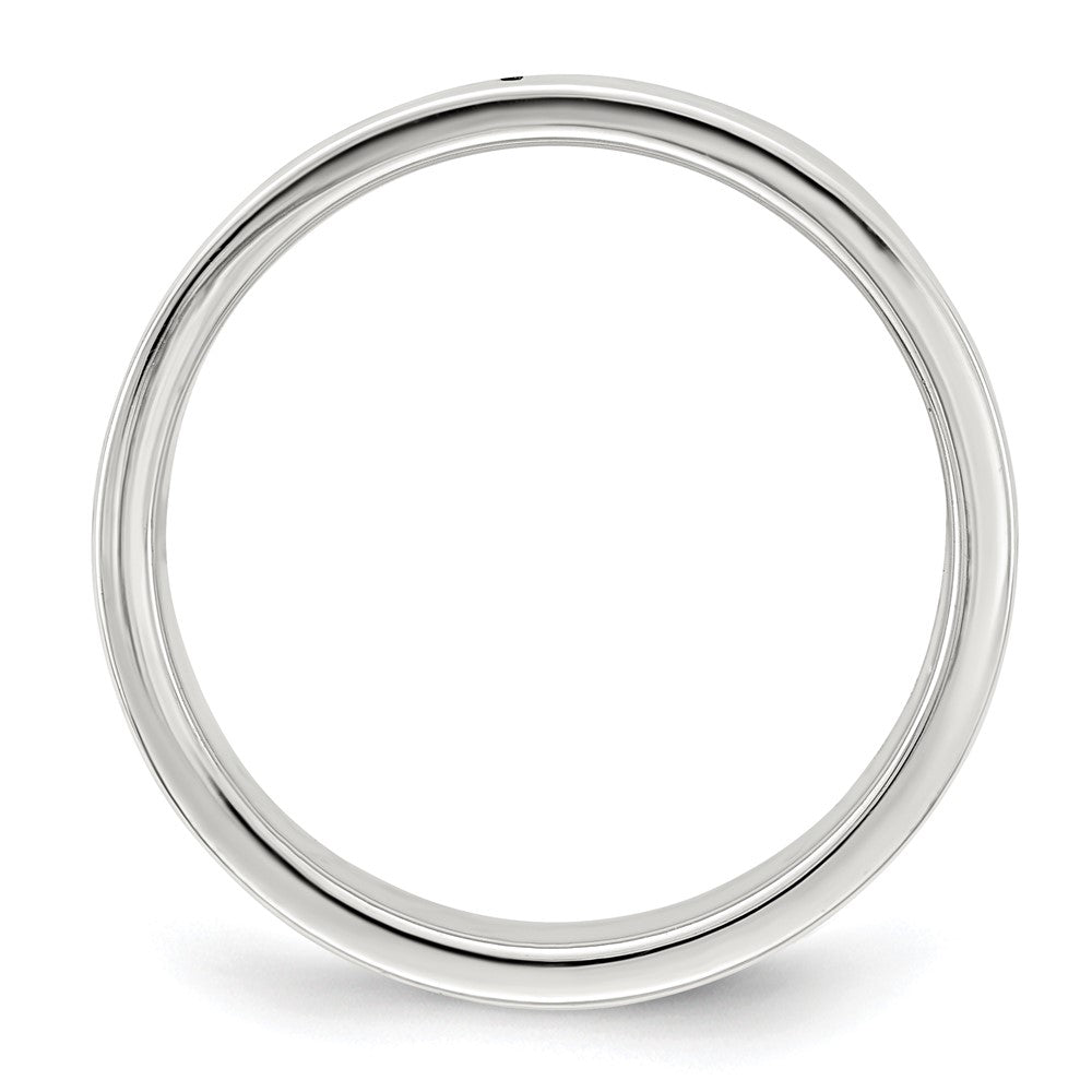 Sterling Silver Rhodium-plated 7mm Flat Size 12.5 Band