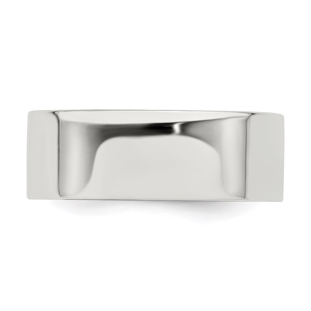 Sterling Silver Rhodium-plated 7mm Flat Band