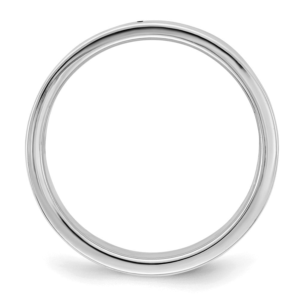 Sterling Silver Rhodium-plated 7mm Flat Size 13 Band