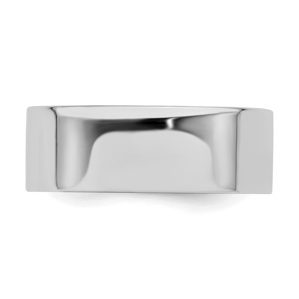Sterling Silver Rhodium-plated 7mm Flat Size 13 Band