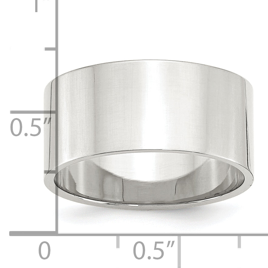 Sterling Silver 10mm Lightweight Flat Size 5.5 Band