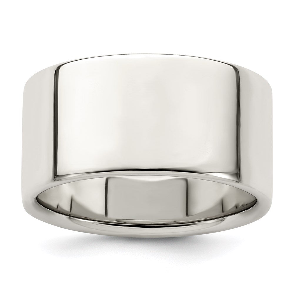 Sterling Silver 10mm Lightweight Flat Size 13 Band