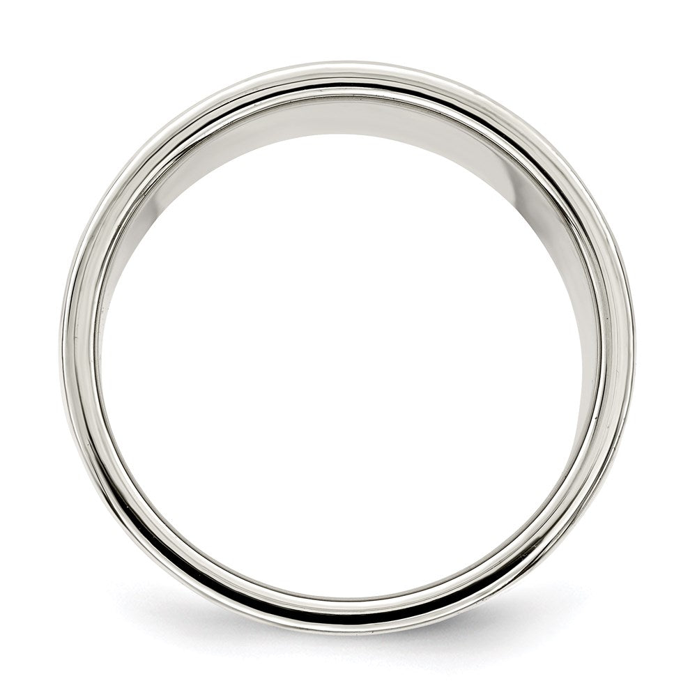 Sterling Silver 12mm Lightweight Flat Size 8 Band