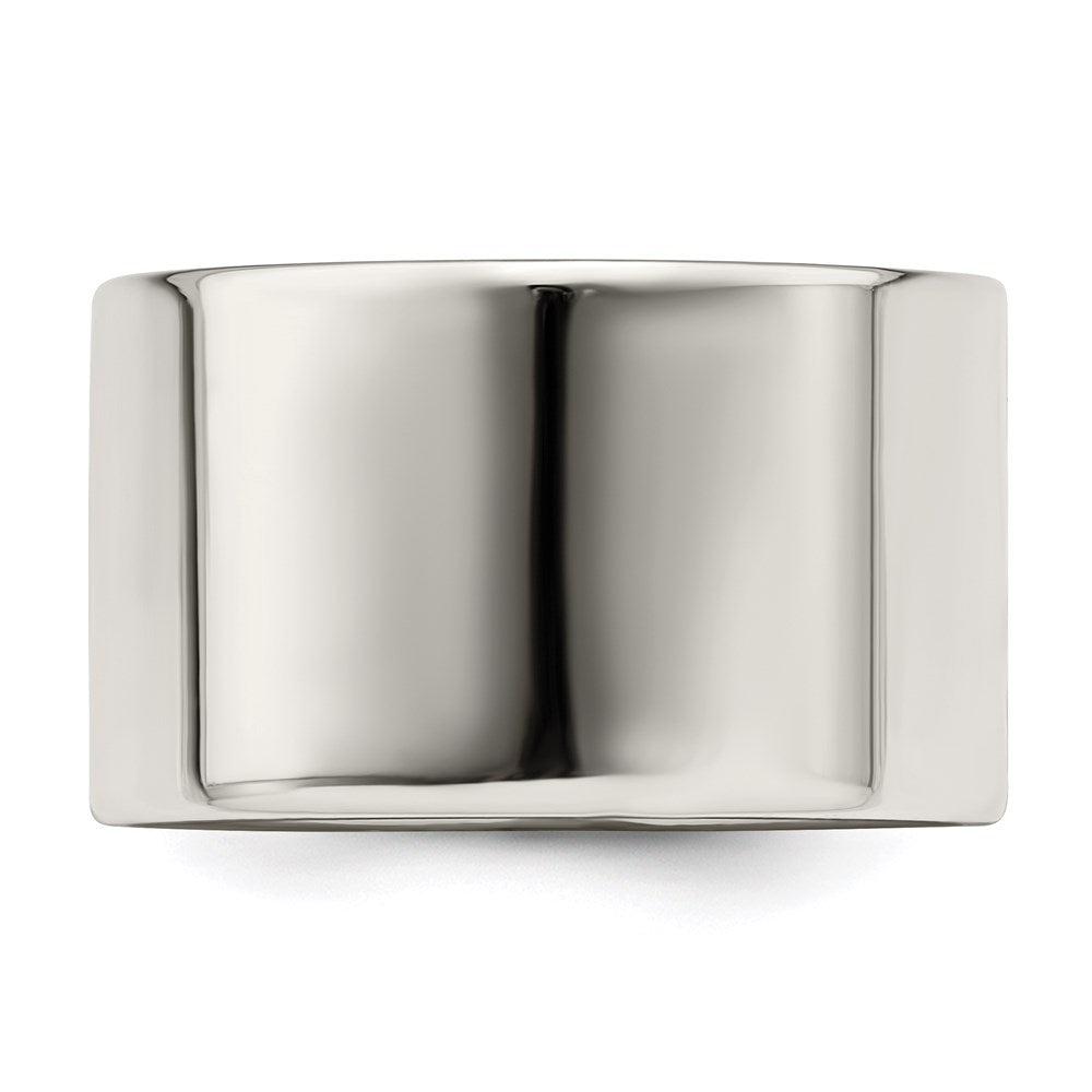 Sterling Silver 12mm Lightweight Flat Size 9.5 Band