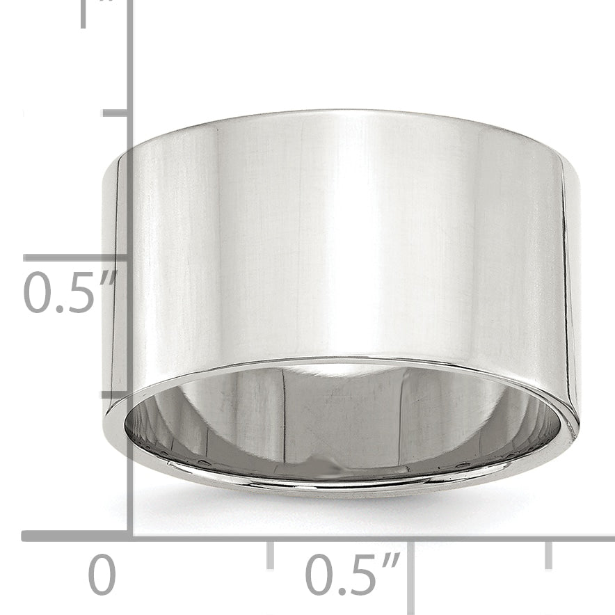 Sterling Silver 12mm Lightweight Flat Size 9 Band