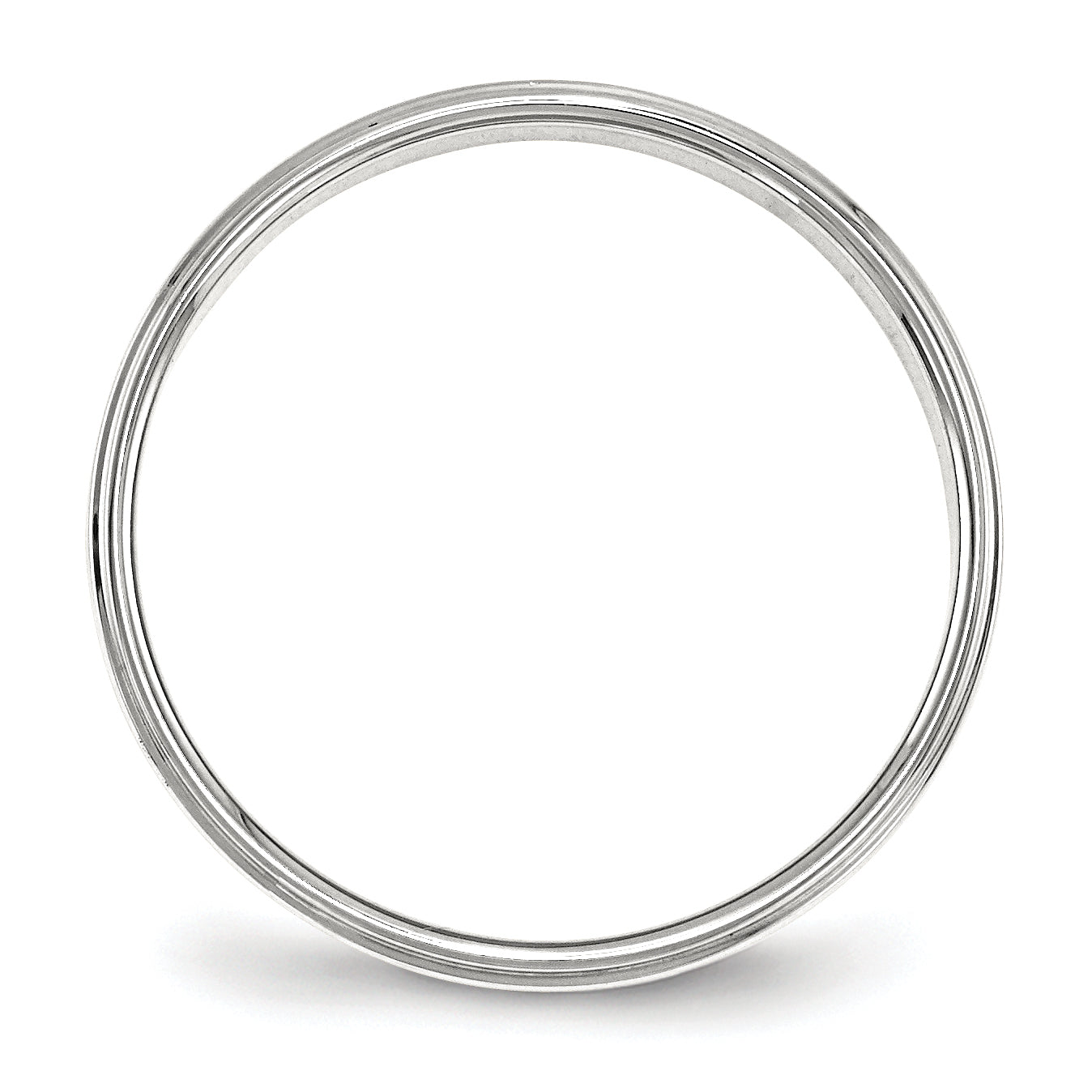 Sterling Silver 4mm Flat with Step Edge Size 7.5 Band