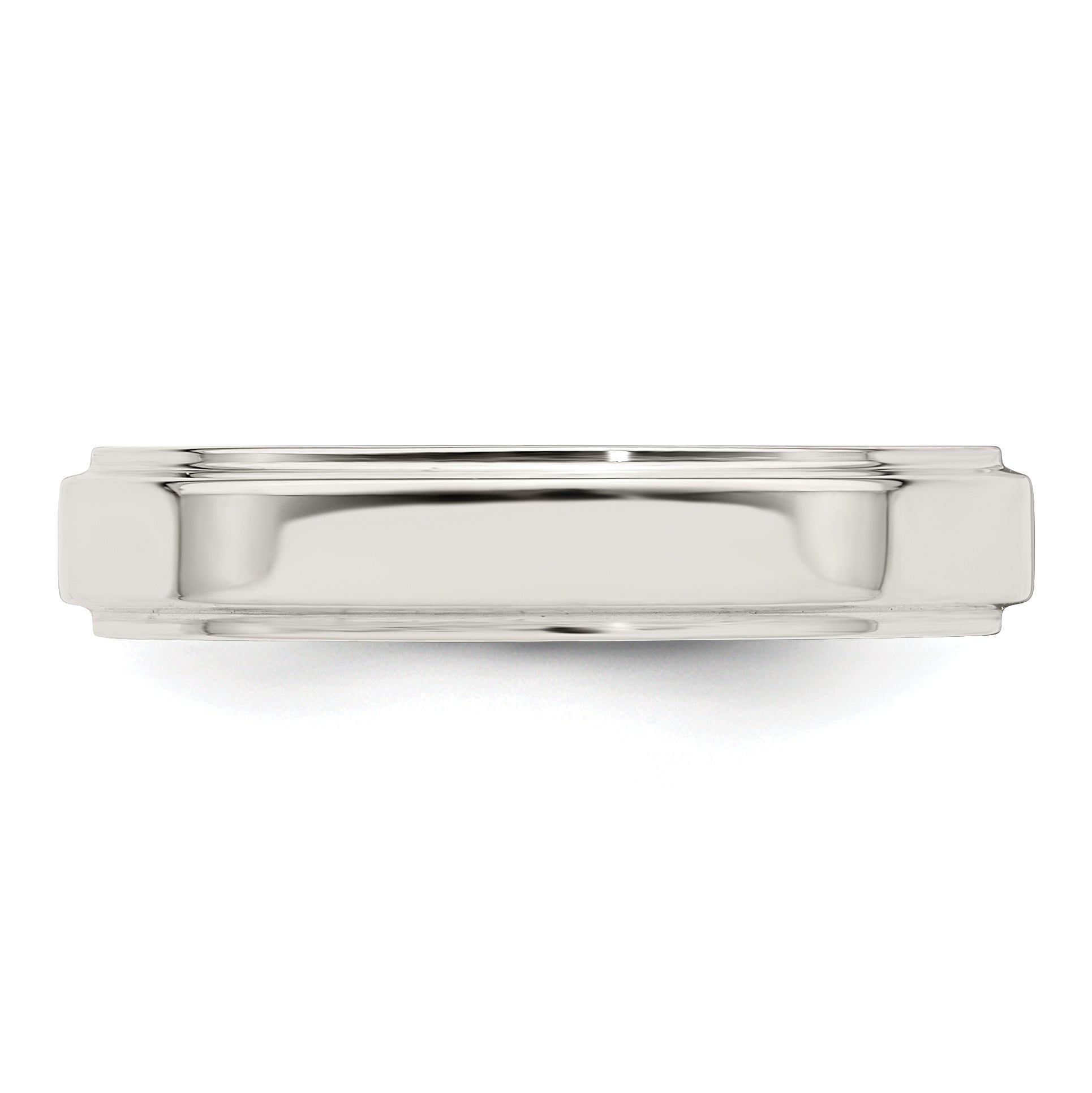 Sterling Silver 4mm Flat with Step Edge Size 5.5 Band