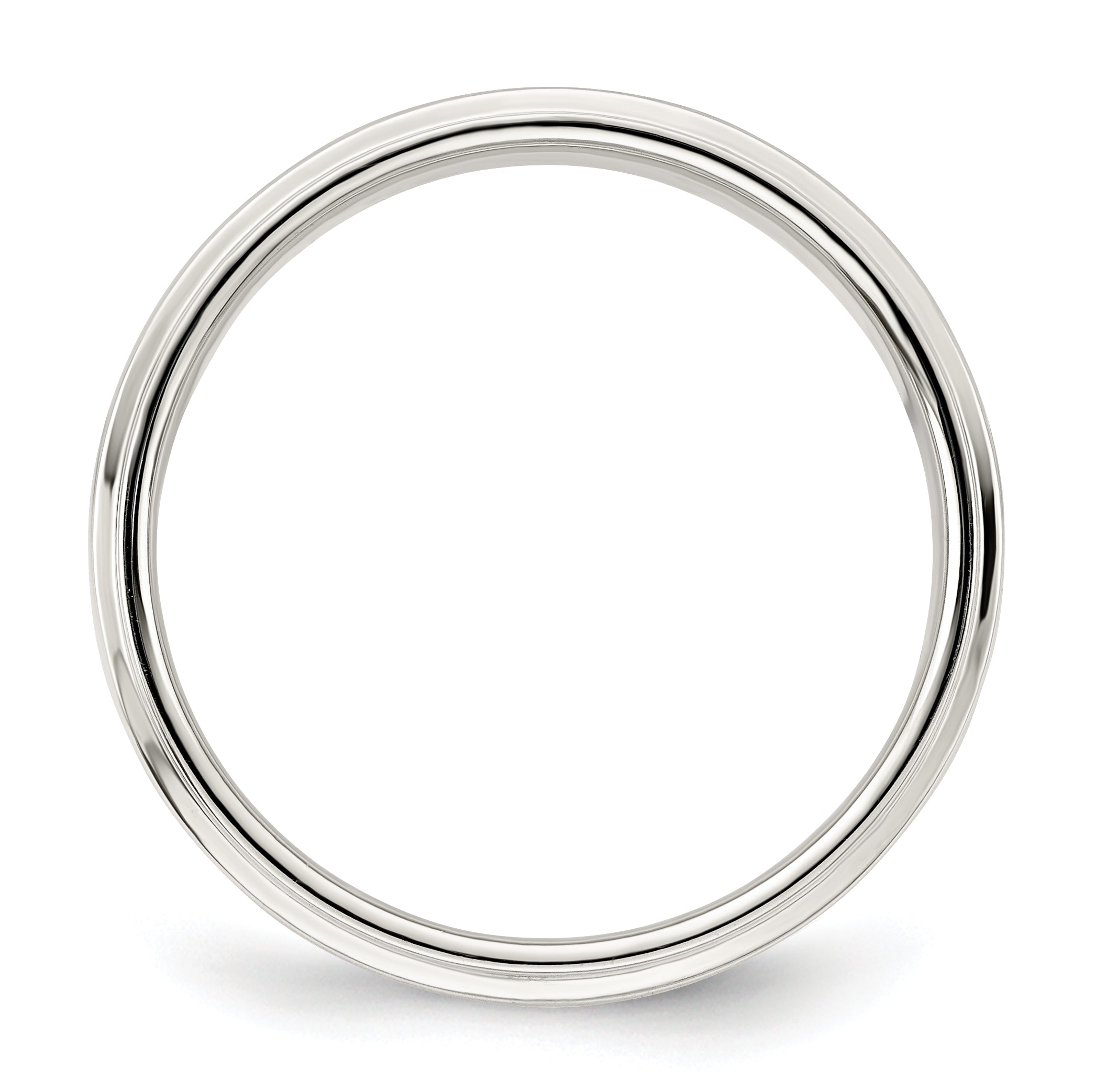 Sterling Silver 5mm Flat with Step Edge Size 10 Band