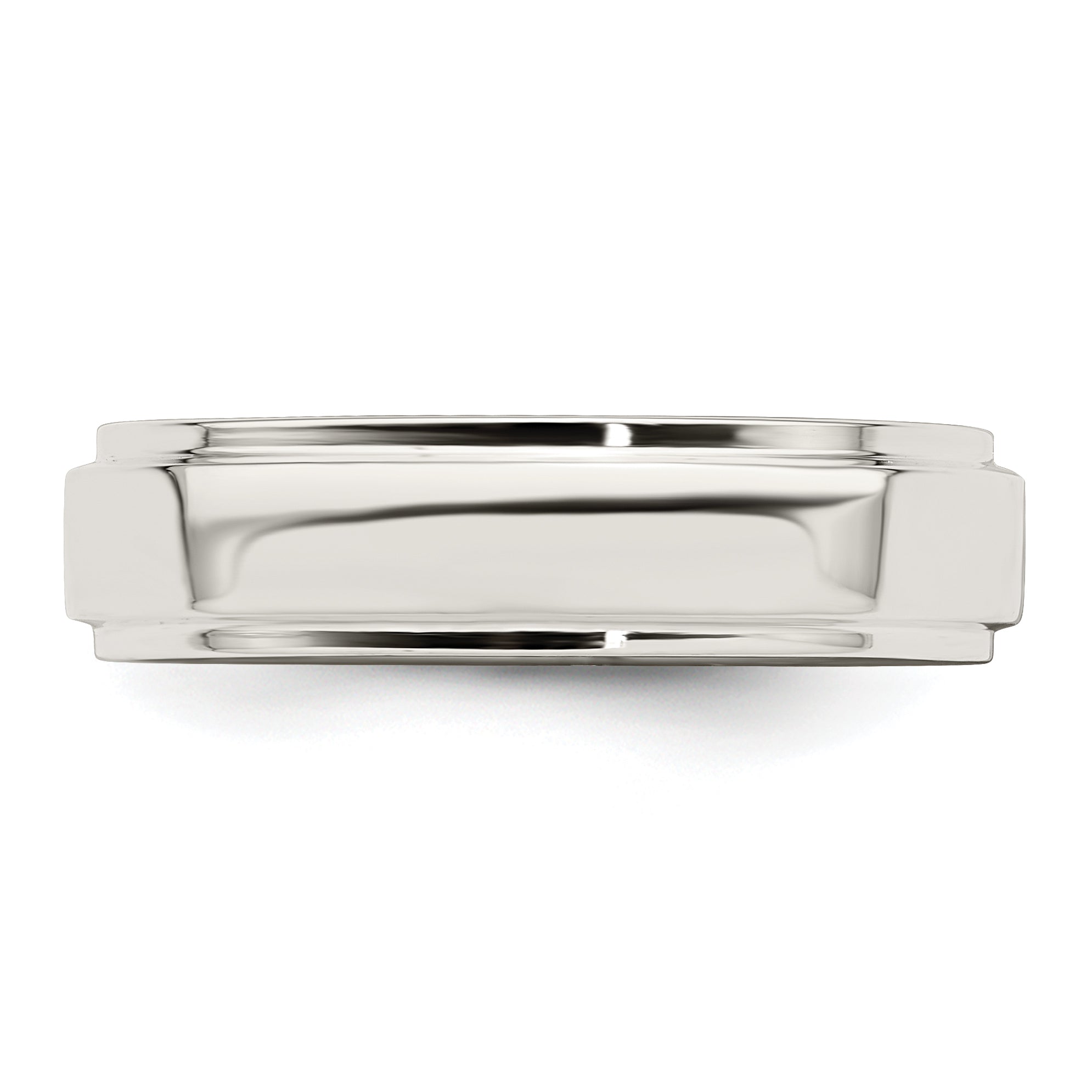 Sterling Silver 5mm Flat with Step Edge Size 12 Band