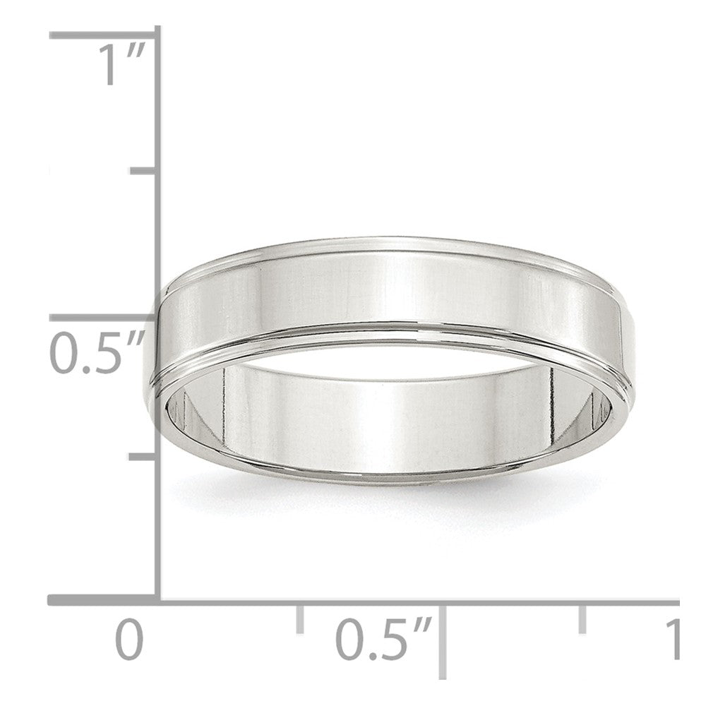 Sterling Silver 5mm Flat with Step Edge Size 6.5 Band