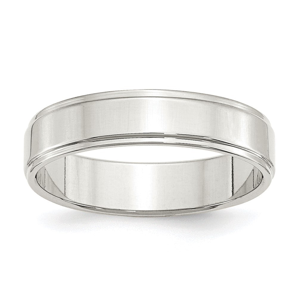 Sterling Silver 5mm Flat with Step Edge Size 11.5 Band