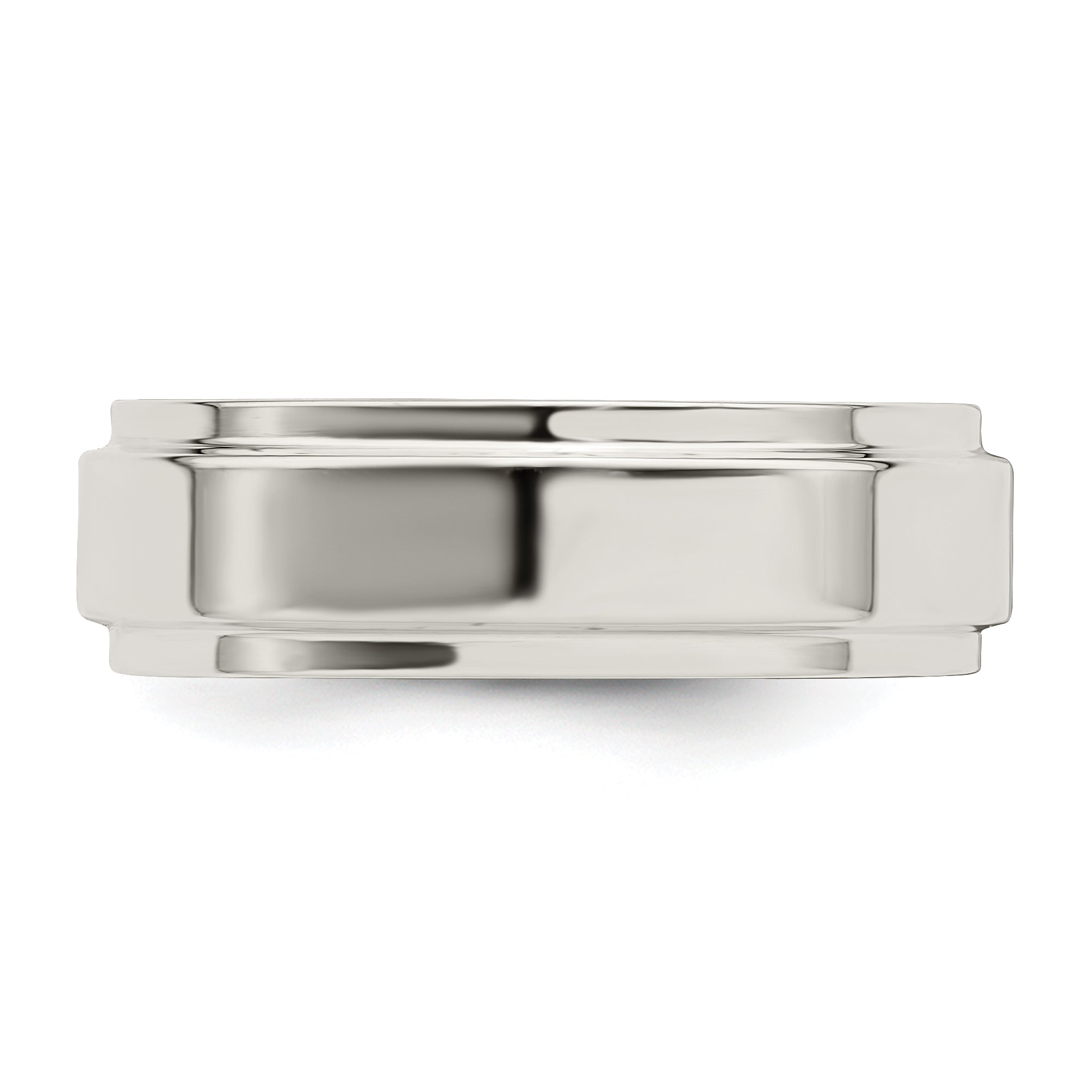 Sterling Silver 6mm Flat with Step Edge Size 5 Band