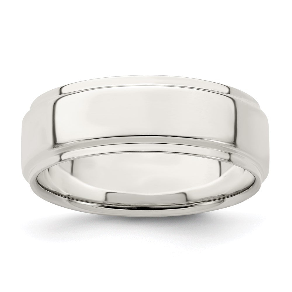 Sterling Silver 7mm Flat with Step Edge Size 7 Band
