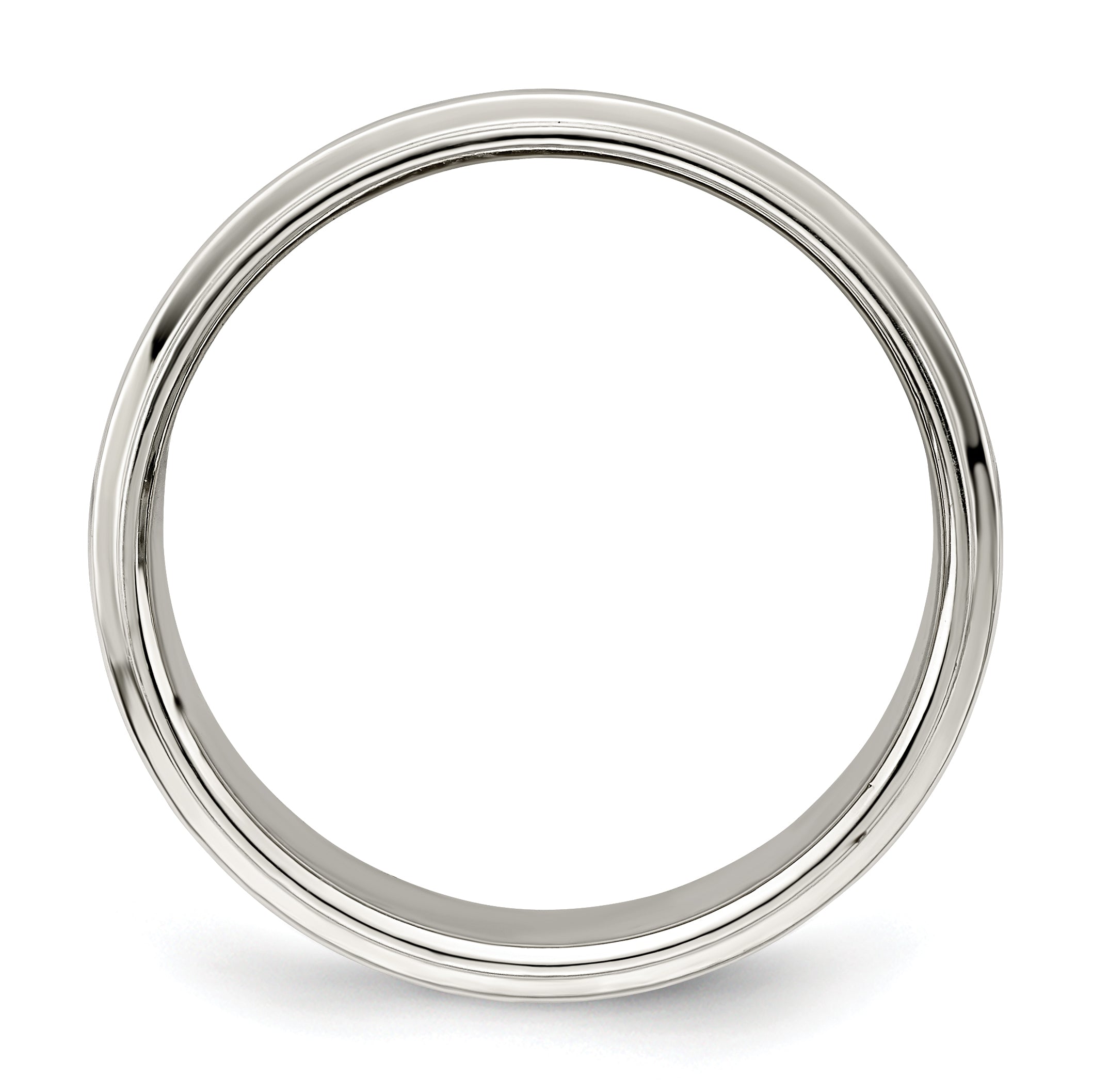 Sterling Silver 8mm Flat with Step Edge Size 8.5 Band