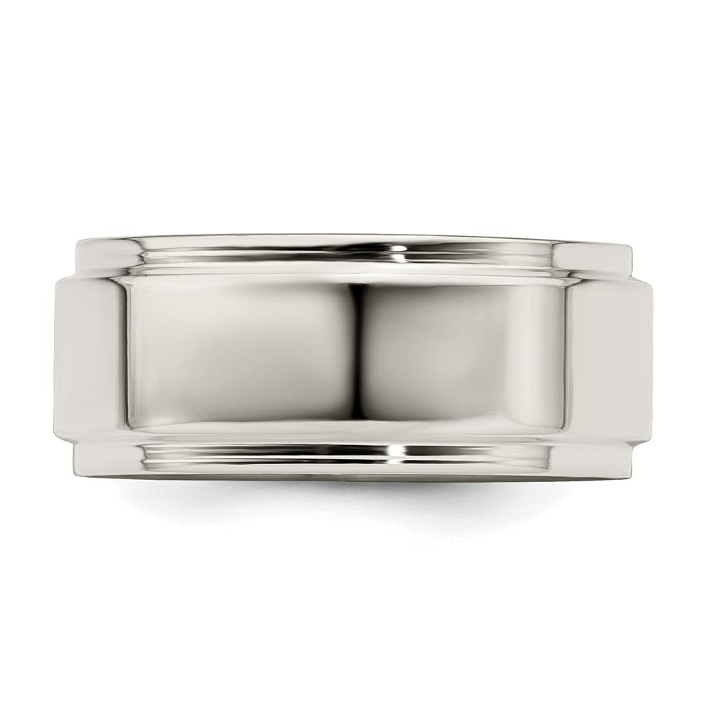 Sterling Silver 8mm Flat with Step Edge Size 4 Band