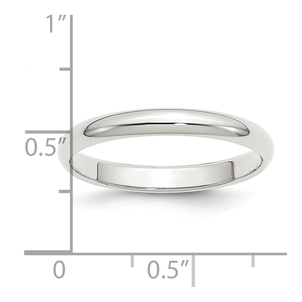Sterling Silver 3mm Half Round Size 10 Band