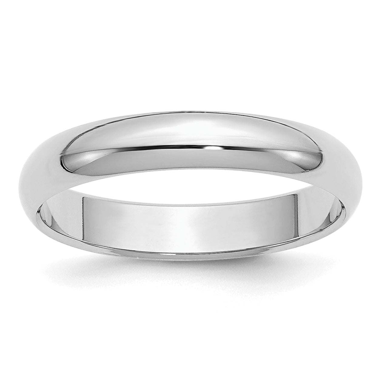 Sterling Silver Rhodium-plated 4mm Half-Round Size 6 Band