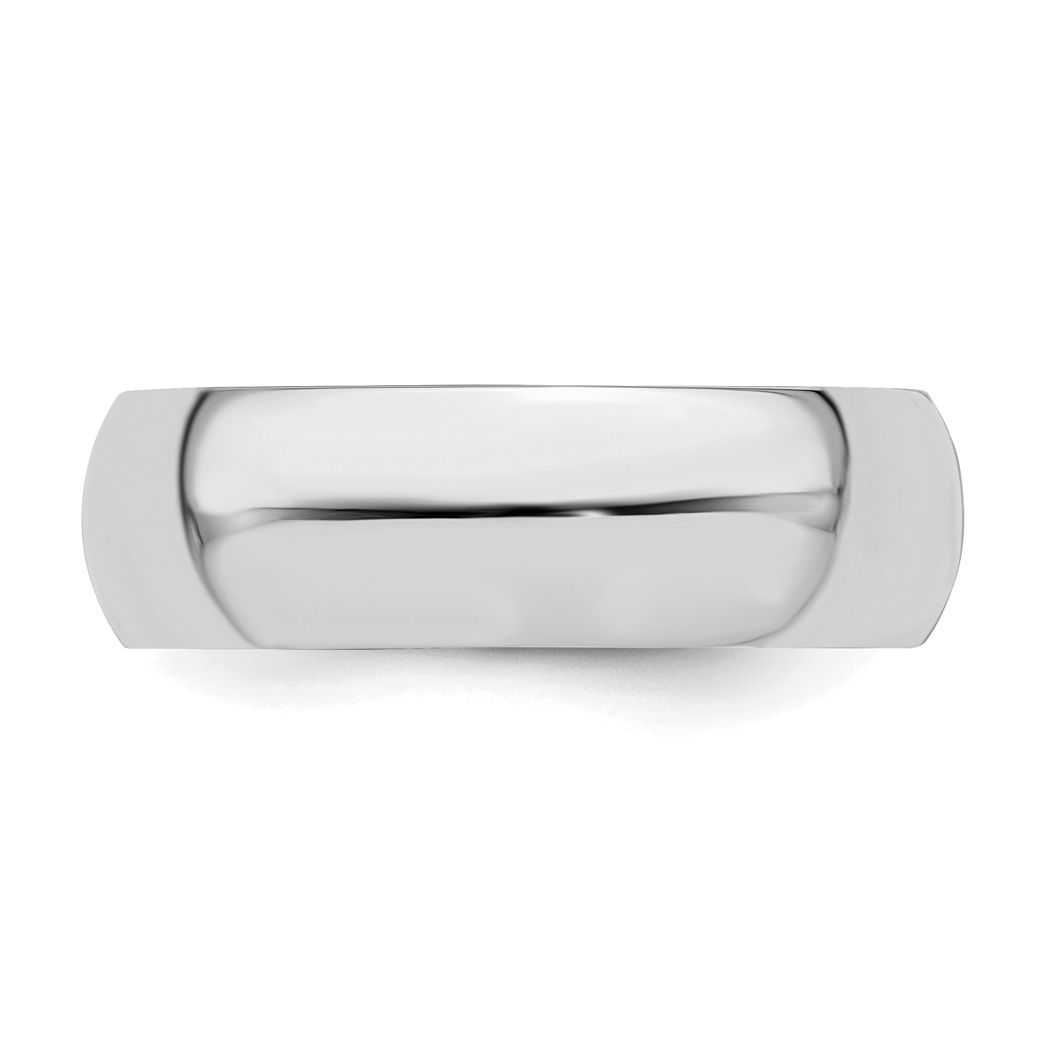 Sterling Silver Rhodium-plated 6mm Half-Round Size 11 Band
