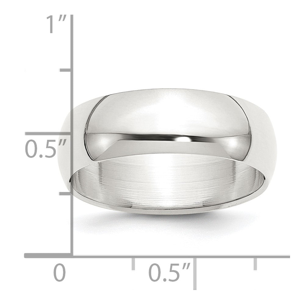 Sterling Silver 7mm Half Round Size 5.5 Band