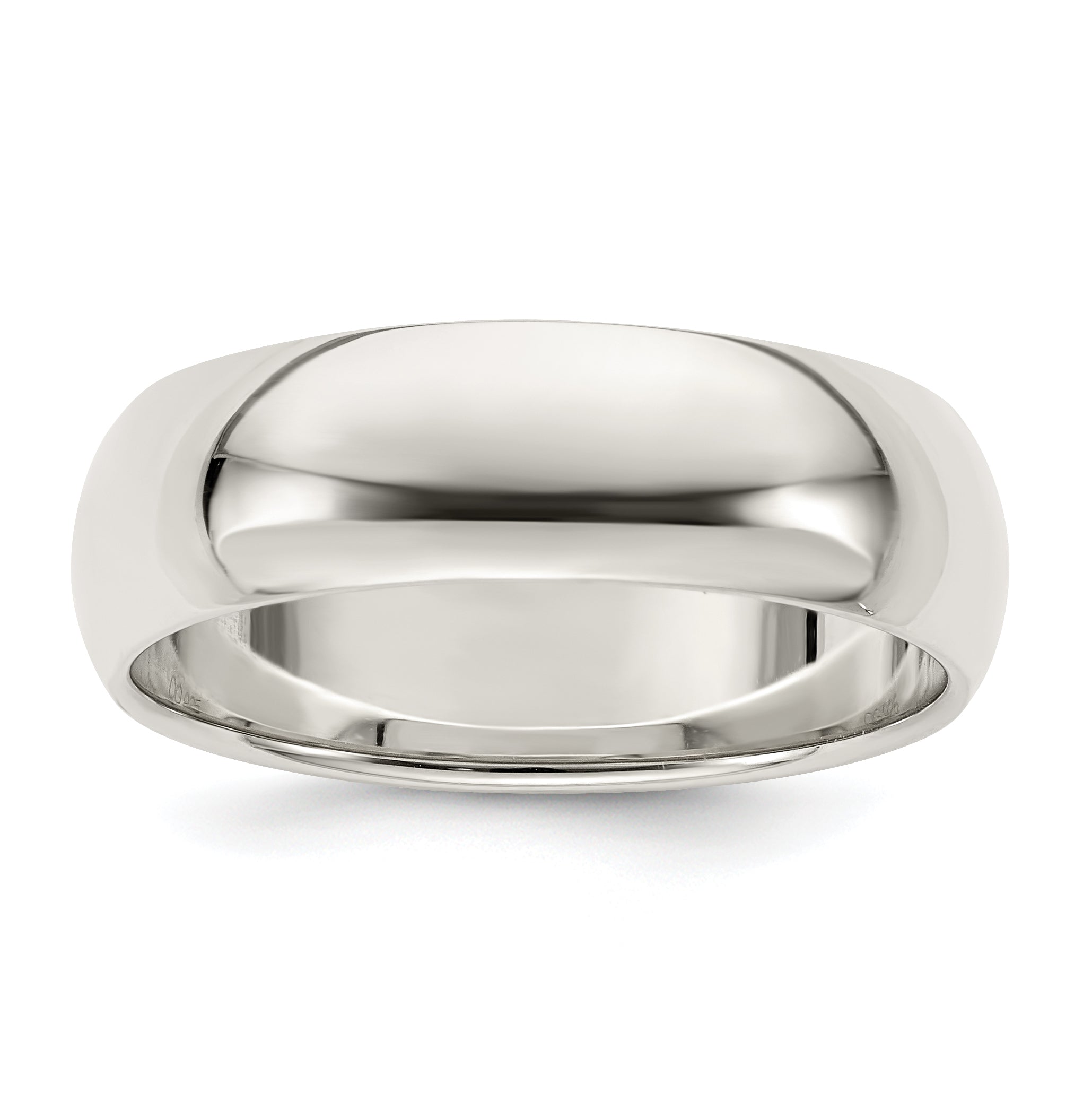 Sterling Silver 7mm Half Round Size 8.5 Band