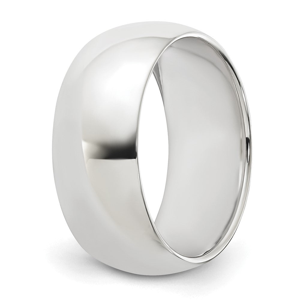 Sterling Silver Rhodium-plated 8mm Half-Round Band
