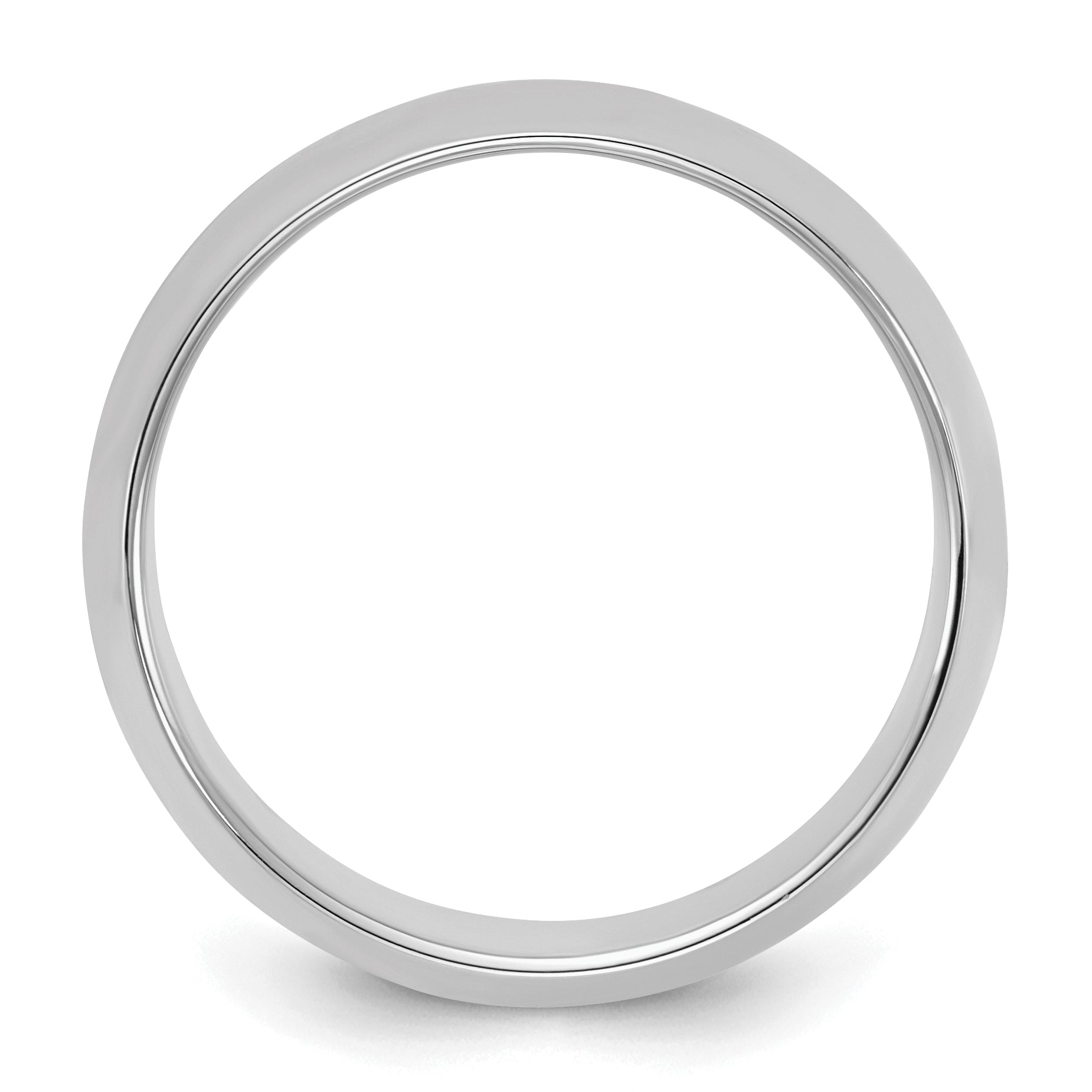 Sterling Silver Rhodium-plated 8mm Half-Round Size 8.5 Band