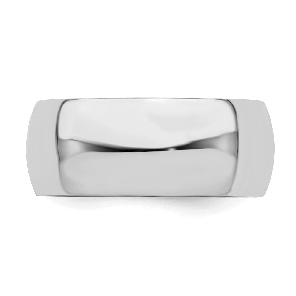 Sterling Silver Rhodium-plated 8mm Half Round Size 13 Band