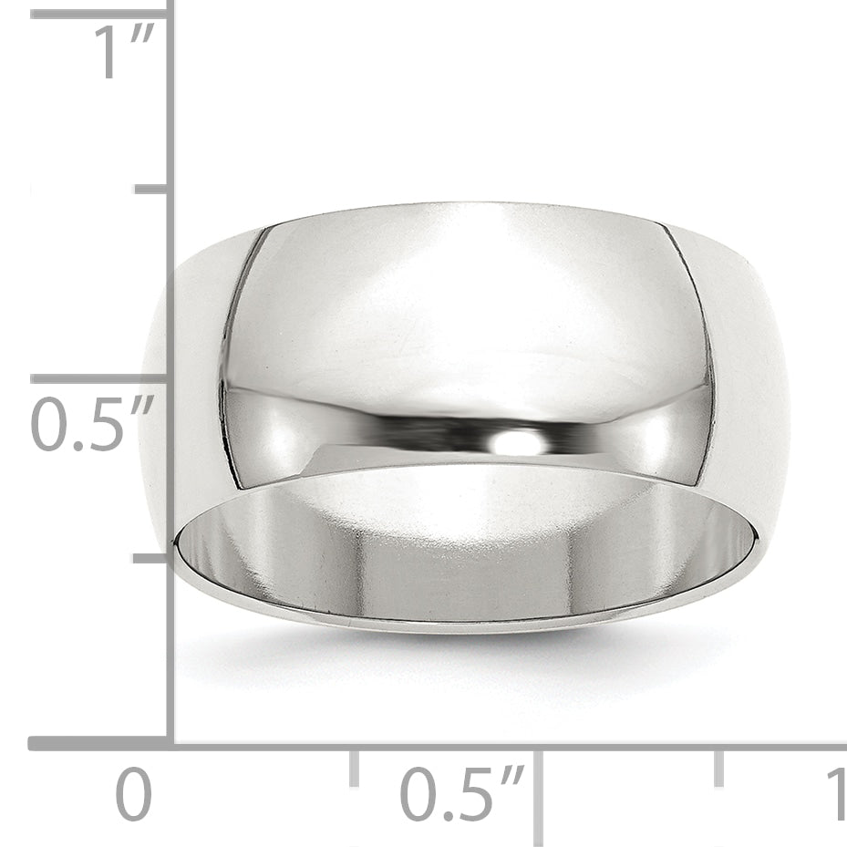 Sterling Silver 9mm Half Round Size 7 Band