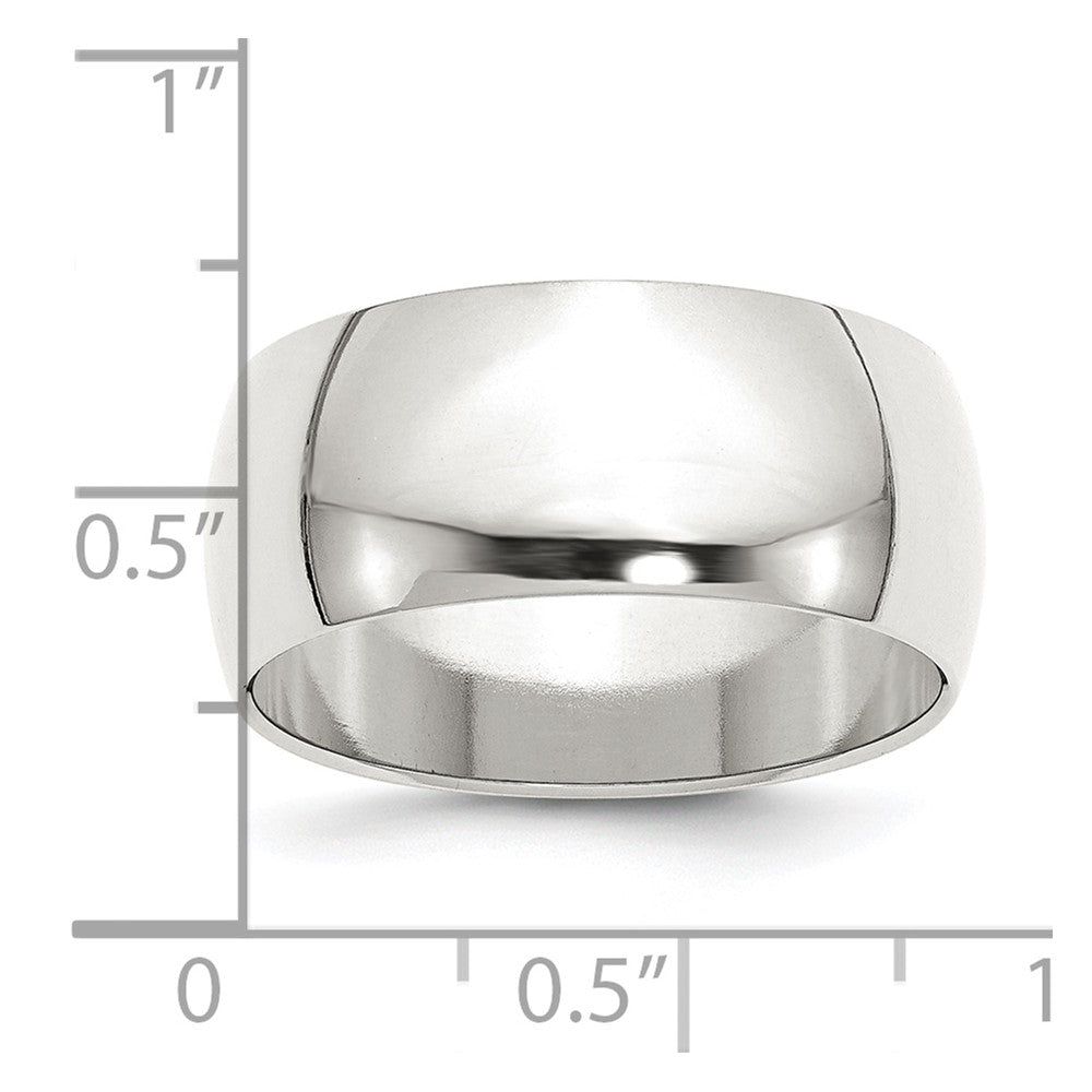 Sterling Silver 9mm Half Round Size 8 Band