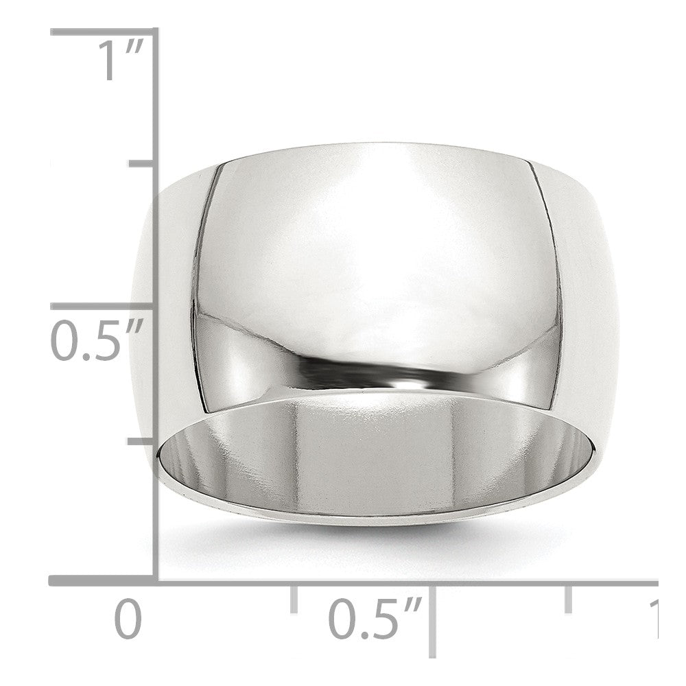 Sterling Silver 12mm Half Round Size 6 Band