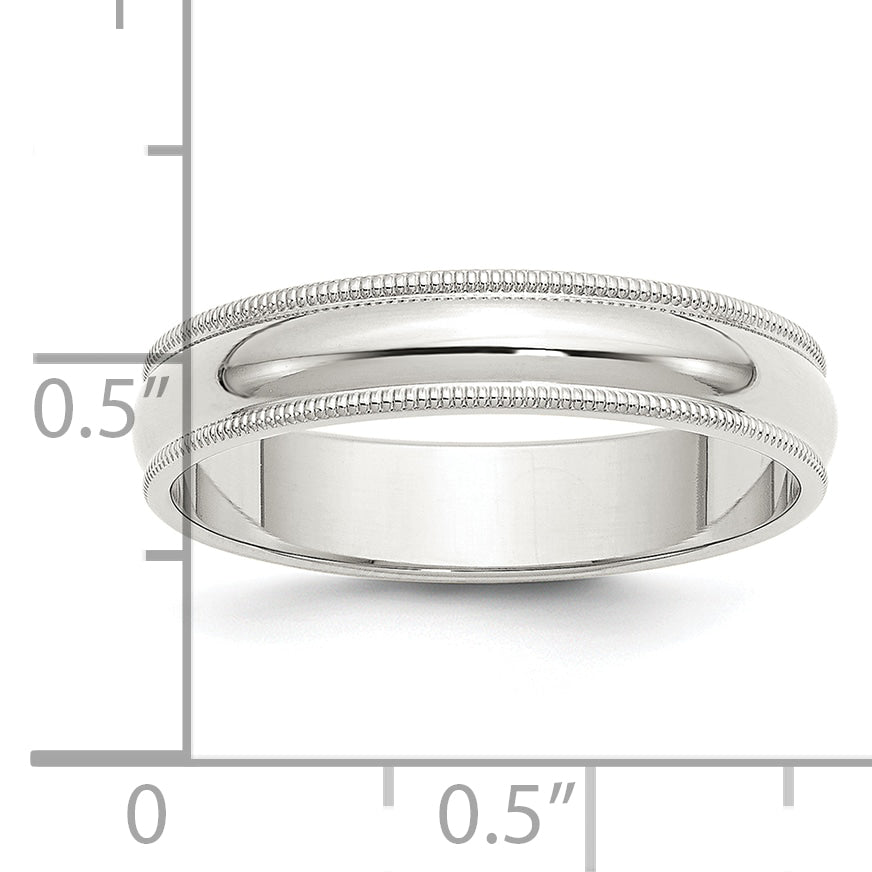 Sterling Silver 5mm Half Round Milgrain Size 6 Band