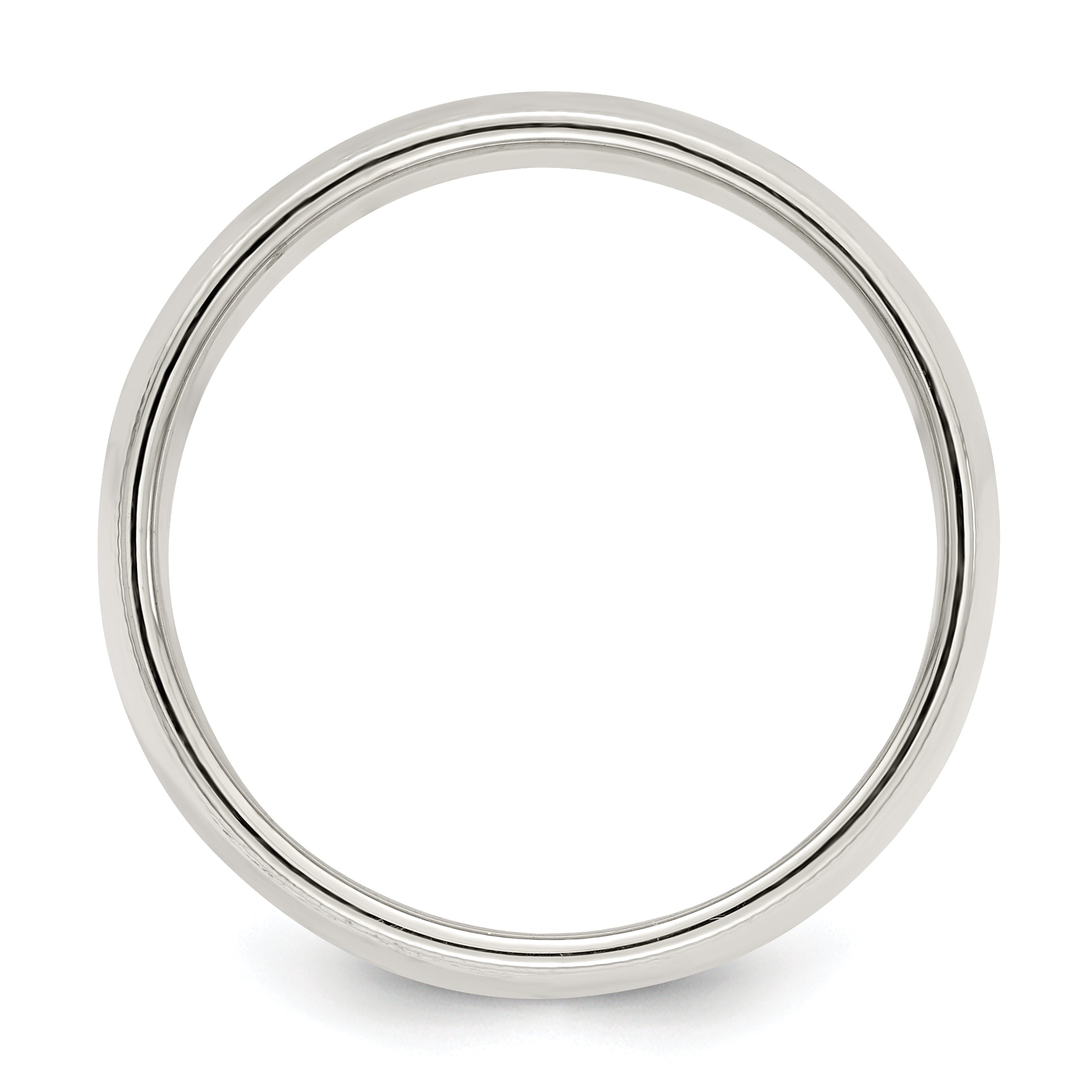 Sterling Silver 8mm Half Round Milgrain Size 4 Band