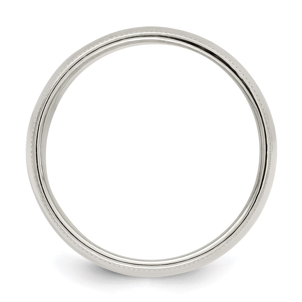 Sterling Silver 9mm Half Round Milgrain Size 11.5 Band