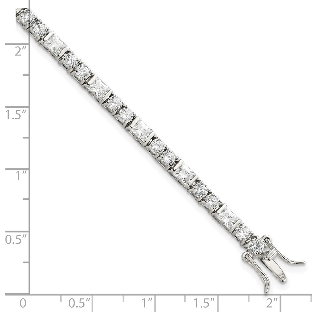 Sterling Silver Rhodium-plated CZ Tennis Bracelet