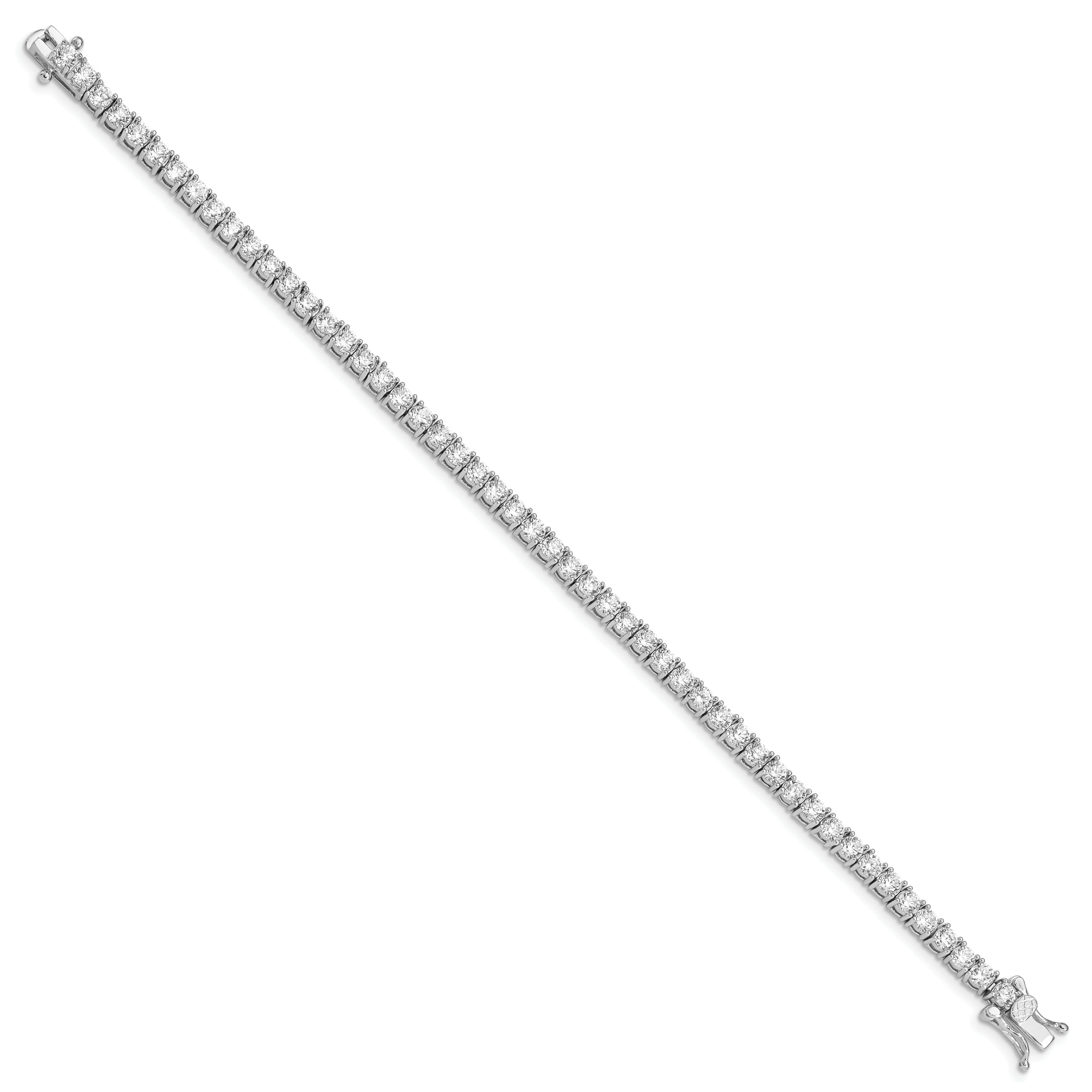 Sterling Silver Rhodium-plated CZ Tennis Bracelet