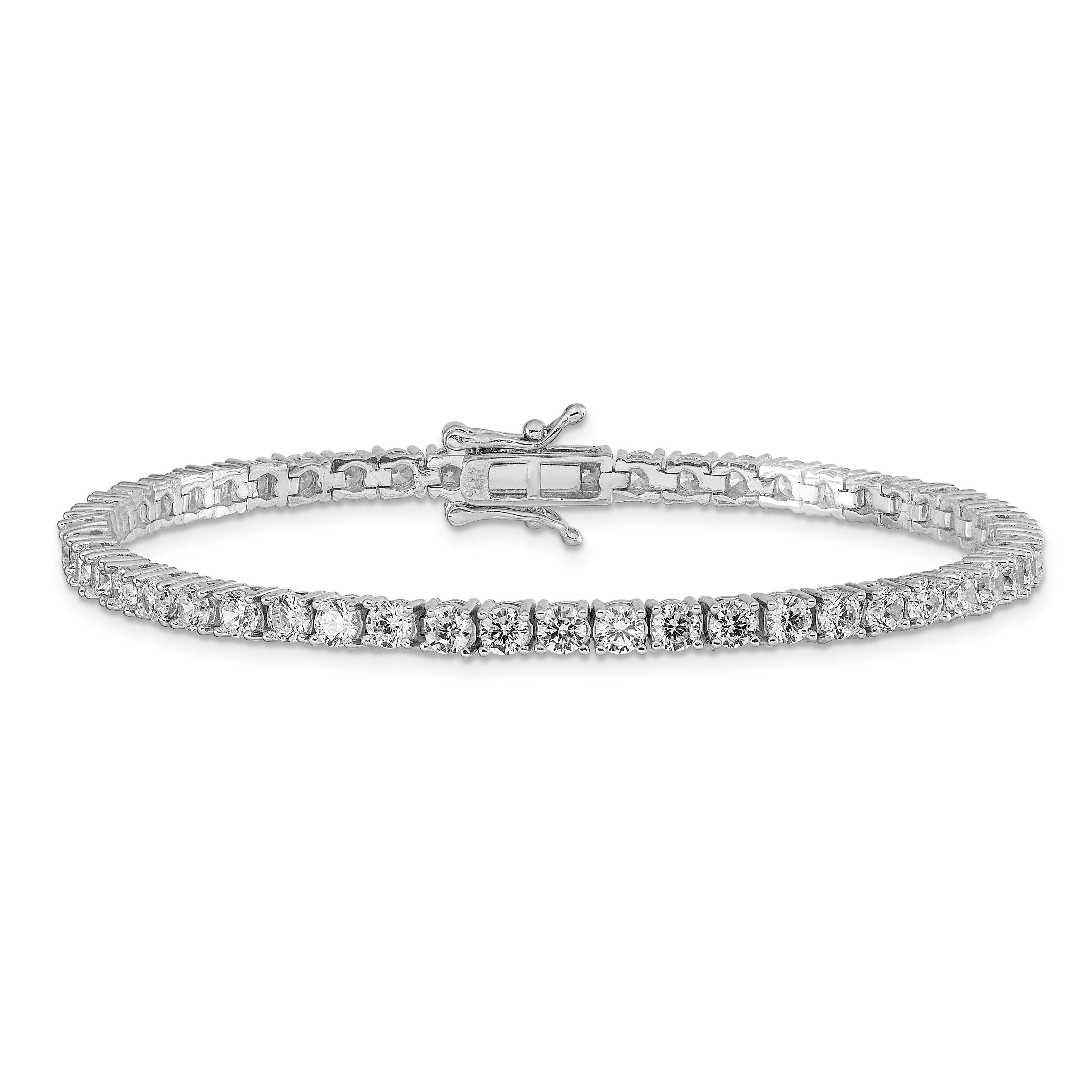 Sterling Silver Rhodium-plated CZ Tennis Bracelet