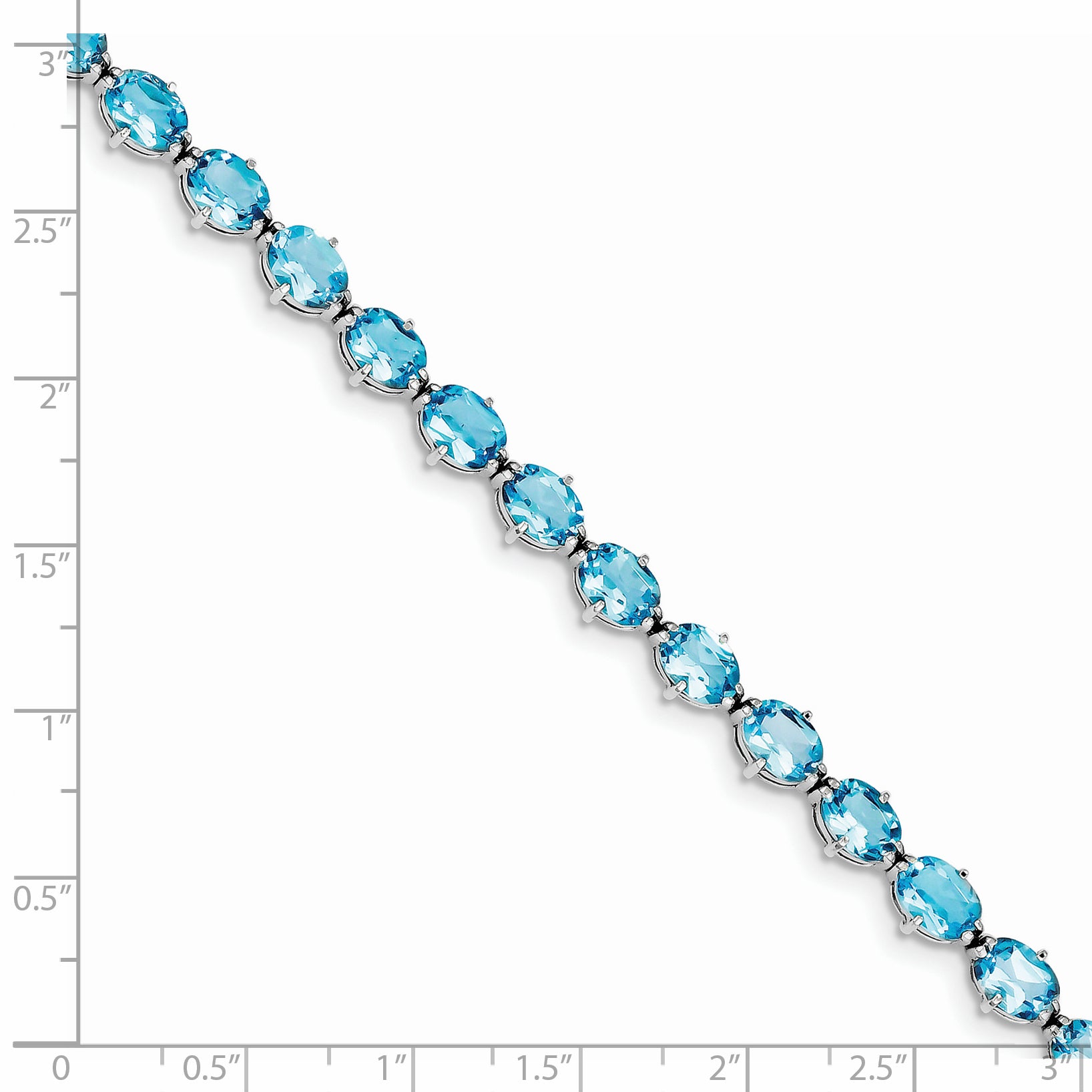 Sterling Silver Rhodium-plated Swiss Blue Topaz Bracelet