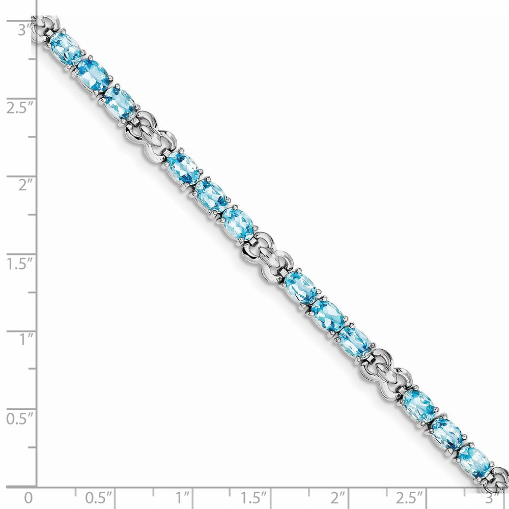 Sterling Silver Rhodium-plated Blue Topaz Bracelet