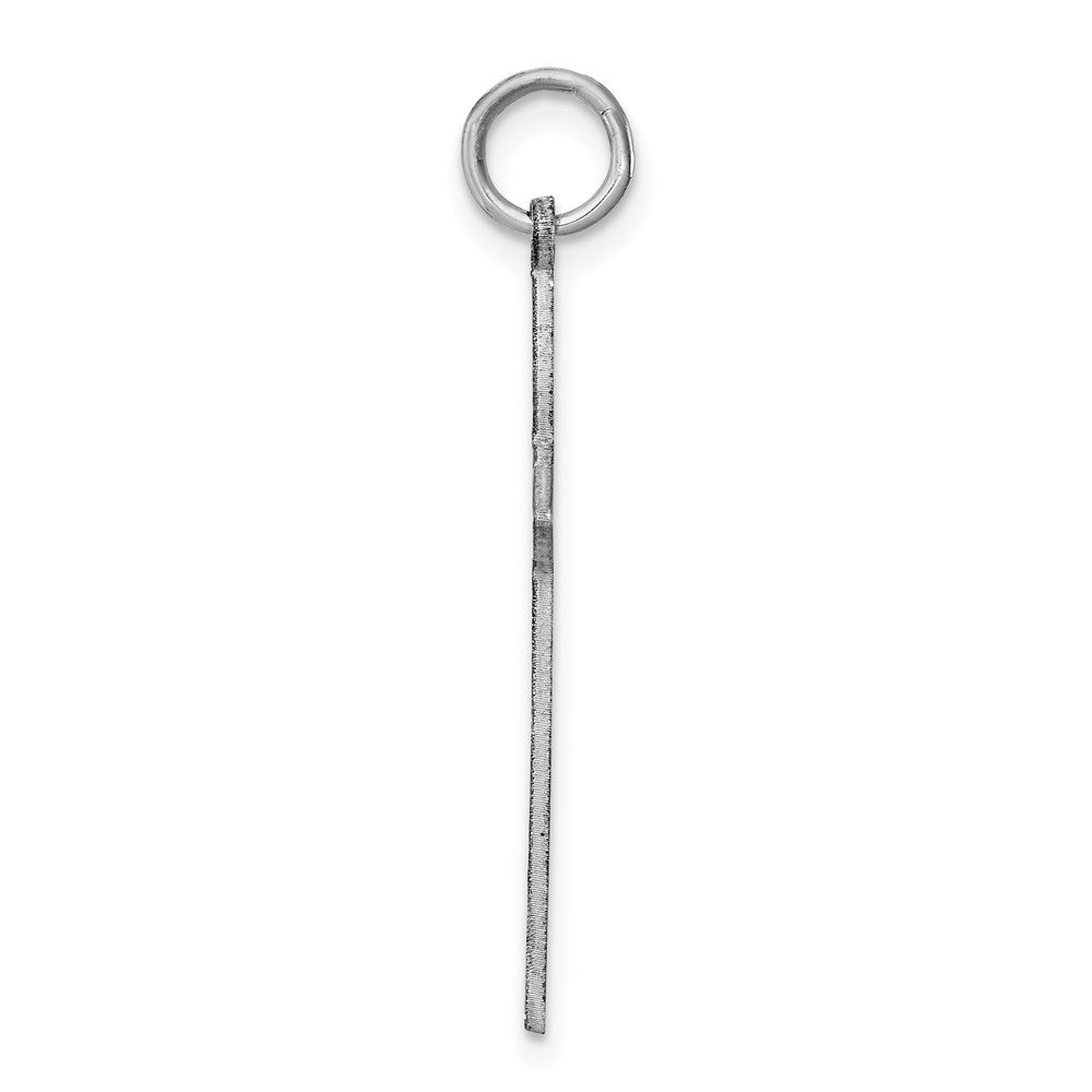 Sterling Silver Rhodium-plated Laser Designed Cross Pendant