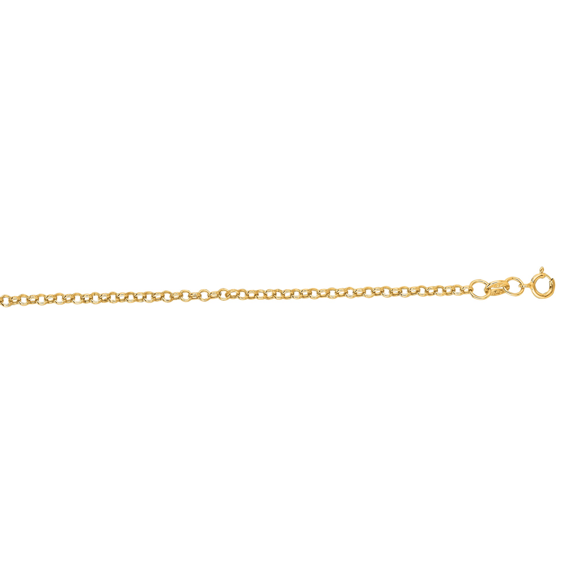 14K Yellow Gold 1.9mm Lite Rolo 20" Chain with Spring Ring Clasp