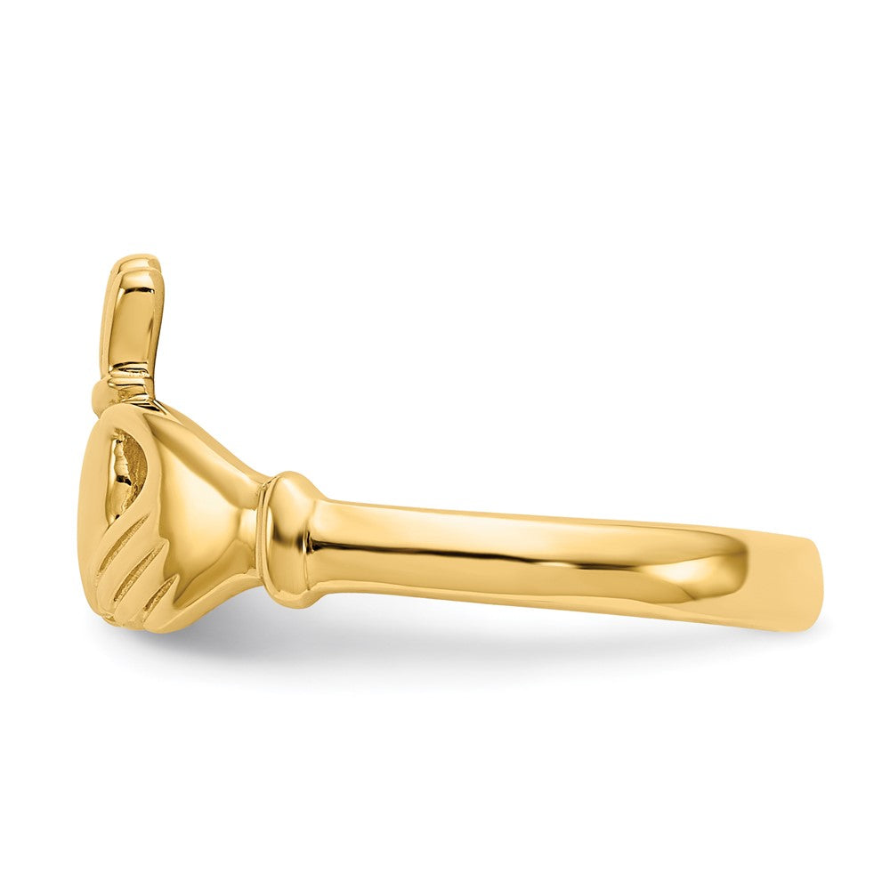 14k Polished Claddagh Ring
