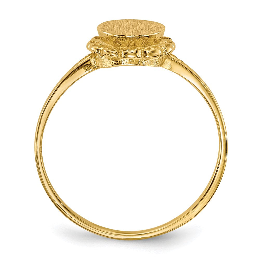 14k 7.5x6.5mm Open Back Signet Ring