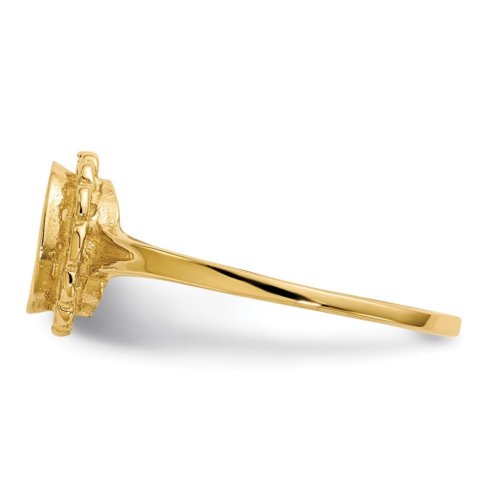 14k 7.5x6.5mm Open Back Signet Ring