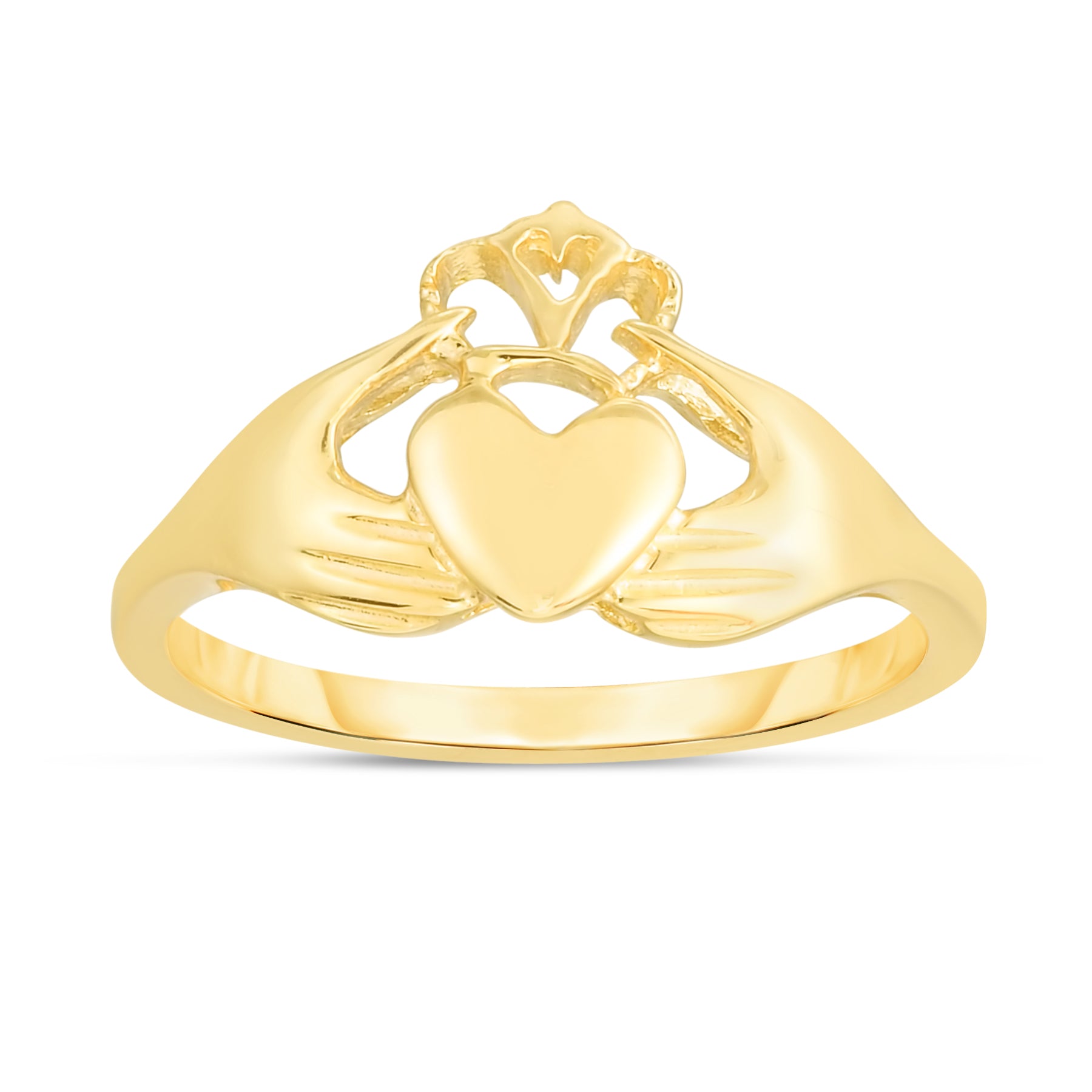 14K Yellow Gold Claddagh Ring