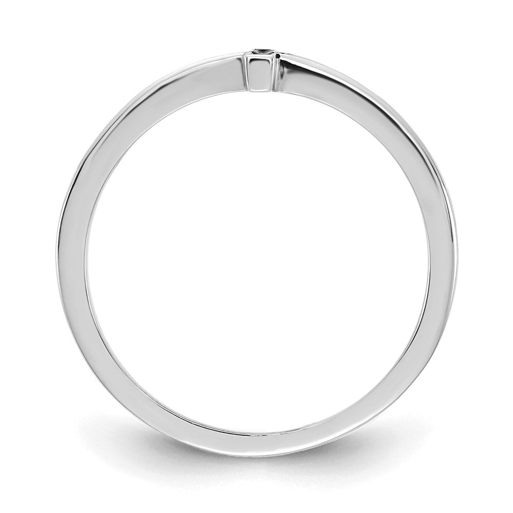 14k White Gold Antiqued Sideways Cross Ring