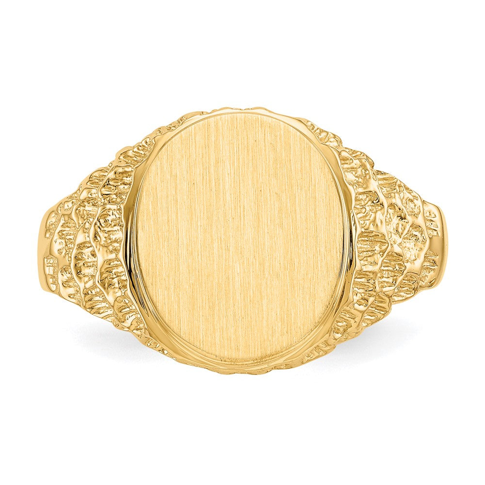 14k 12.5x10.5mm Open Back Men's Signet Ring