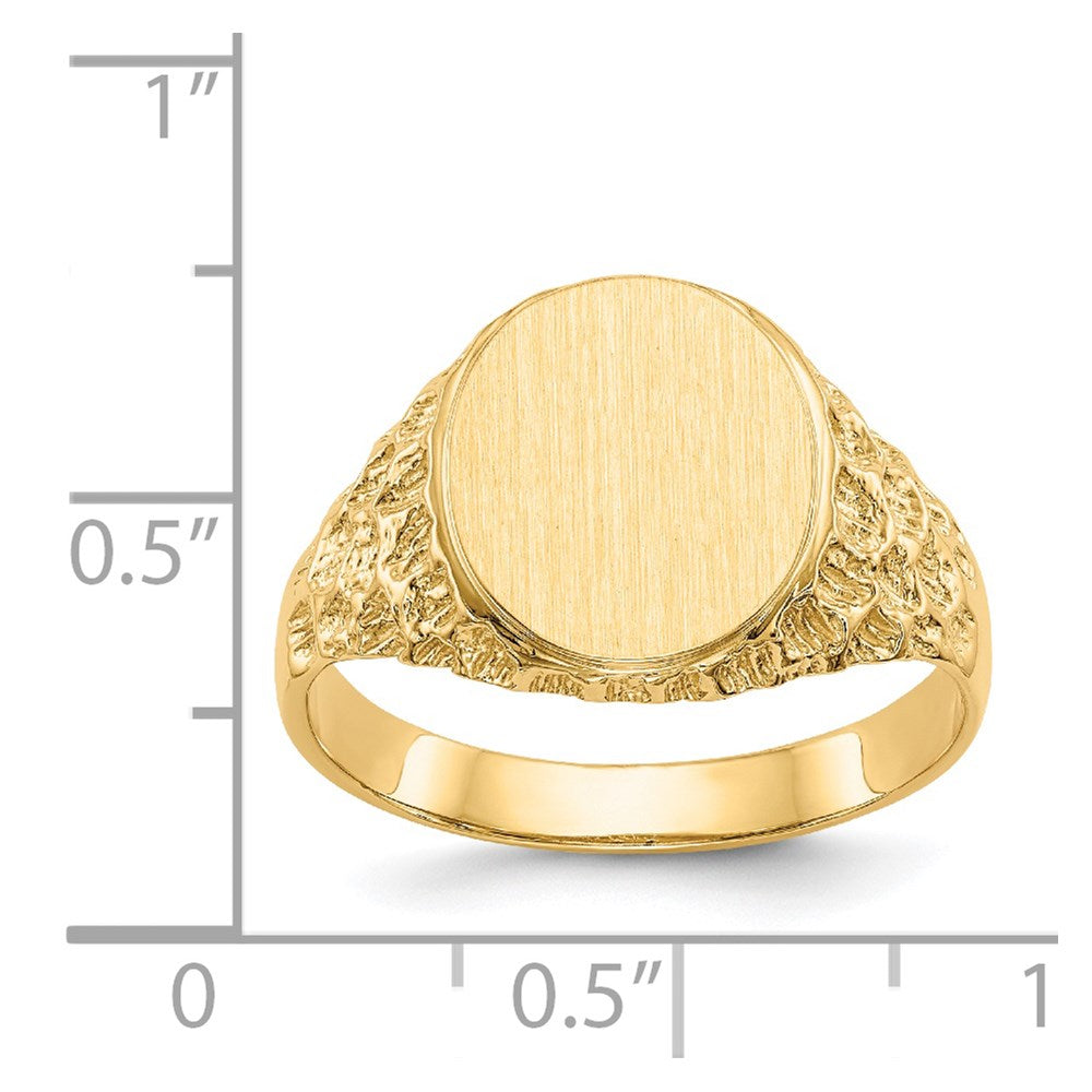 14k 12.5x10.5mm Open Back Men's Signet Ring